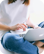 Clinician using laptop